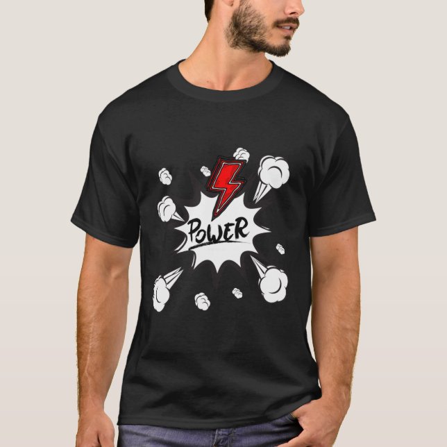 Power Puff Sticker  T-Shirt (Front)