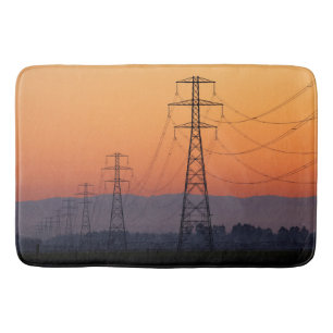 Power Pylons at Sunset Bath Mat
