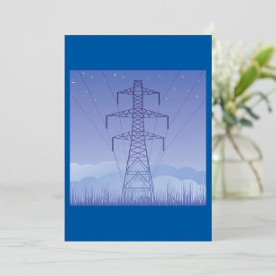 Power Pylons Starry Sky Invitation