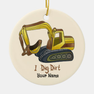 Power Shovel Dig Dirt  Ceramic Ornament