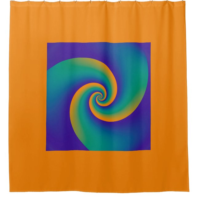 Power Spirals Fractal Pattern - orange blue (Front)