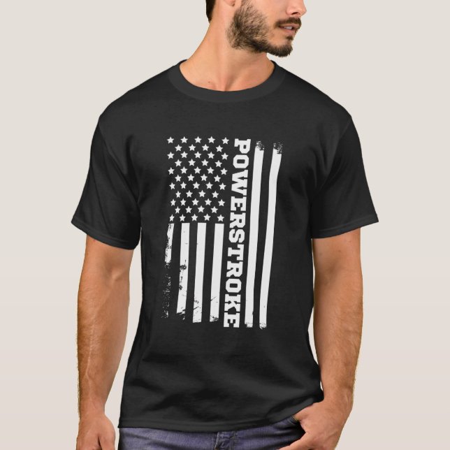 Power Stroke American Flag T-Shirt (Front)