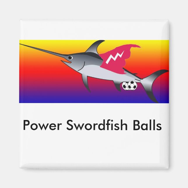 Power Swordfish Balls Magnet (Front)