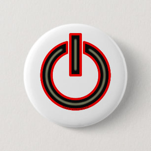 Power Symbol 2 Inch Round Button