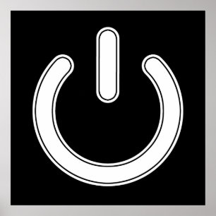 Power Symbol (Black and White) Poster