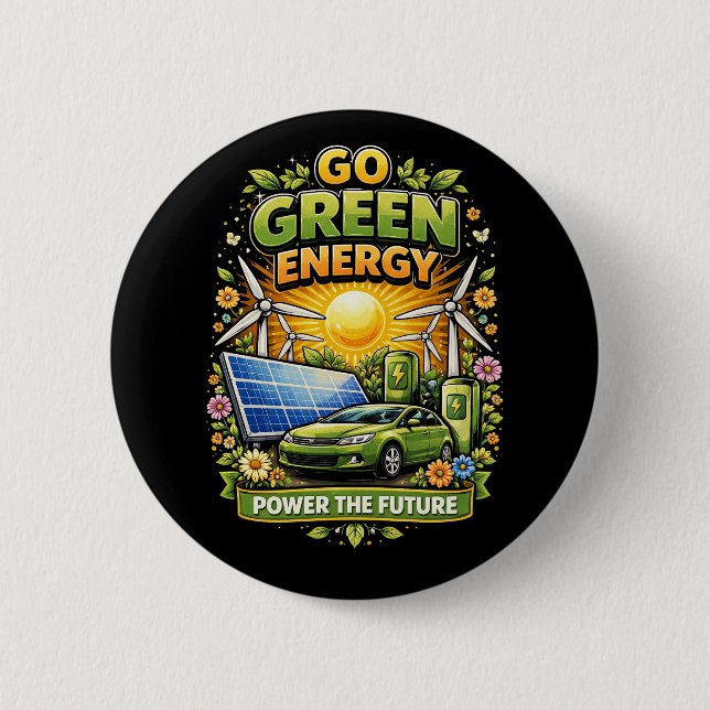 Power the Future 2 Inch Round Button (Front)