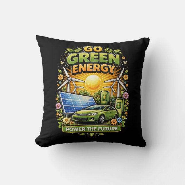 Power the Future Throw Pillow (Front)