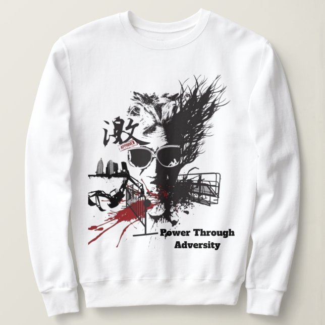 Power Through Adversity Motivational Pullover (Design Front)