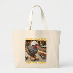 Power to The Chickens! Large Tote Bag