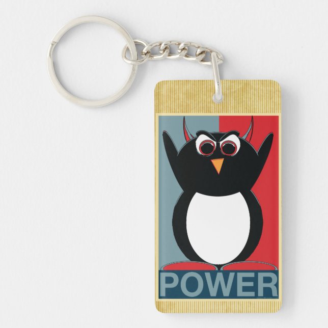 Power to the Evil Penguin Keychain (Front)