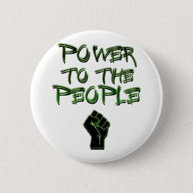 Power to the People! 2 Inch Round Button (Front)