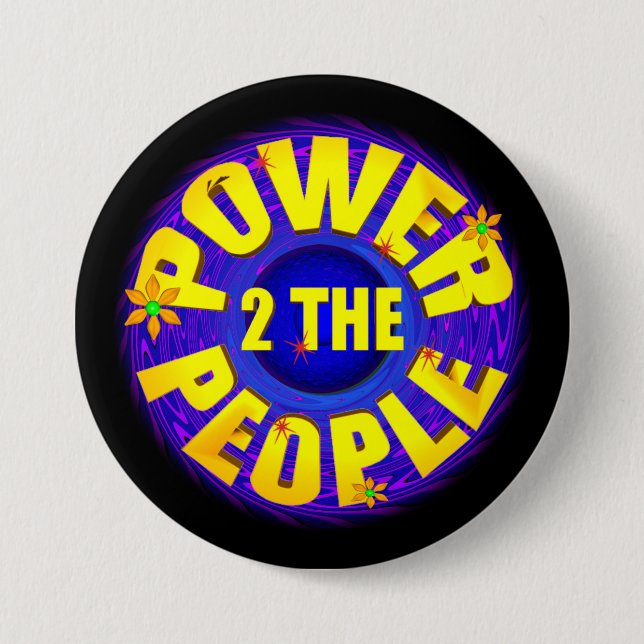 Power to the people 3 inch round button (Front)