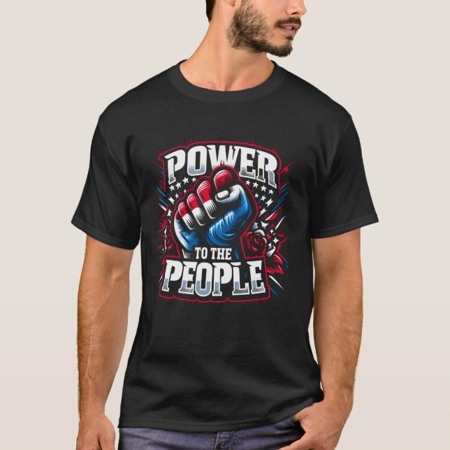 Power to the People Fist Drawing T-Shirt (Front)