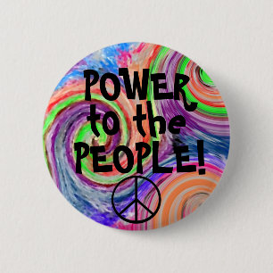 Power To The People-Groovy 2 Inch Round Button