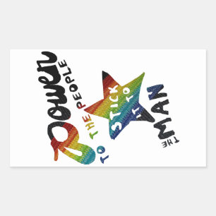 Power To The People (Retro Rainbow Patch) Sticker