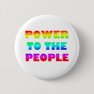Power to the People Retro Style Protest Occupy 2 Inch Round Button