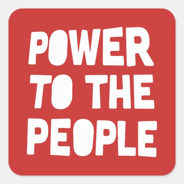 Power To The People Square Sticker (Front)