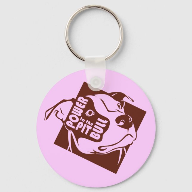 Power to the Pit Bull Keychain (Front)