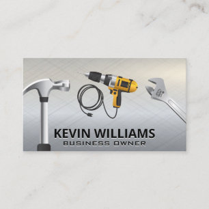 Power Tools Carpentry Builder Business Card