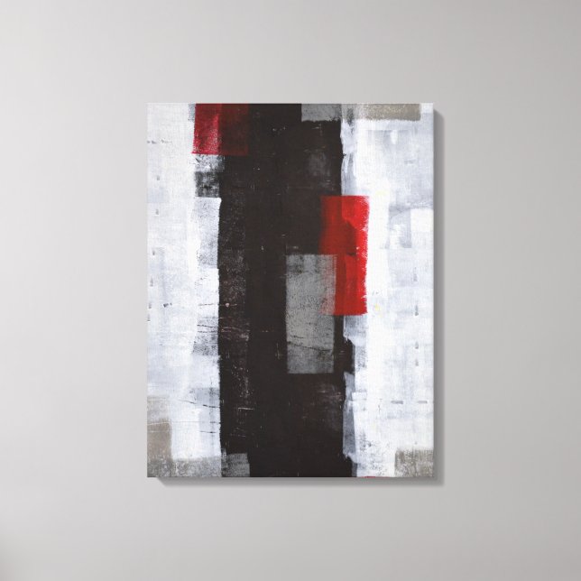 'Power Trip' Black and White Abstract Art Canvas Print (Front)
