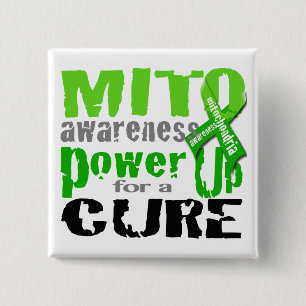 Power Up for Mito Awareness 2 Inch Square Button