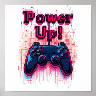 Power Up! Gaming Controller Poster