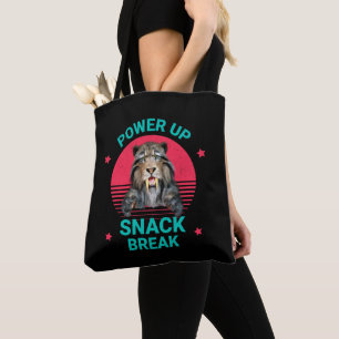 Power Up Snack Break Sabertooth Tiger Tote Bag