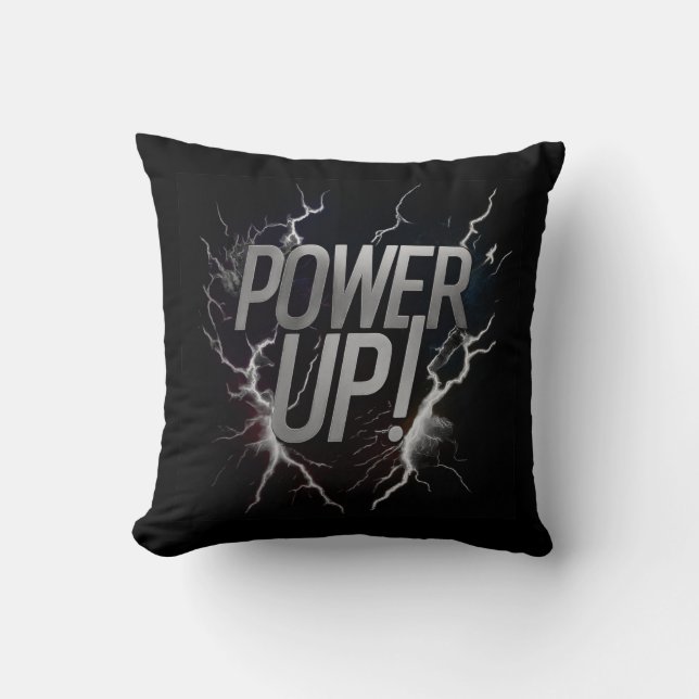 Power Up Throw Pillow (Front)