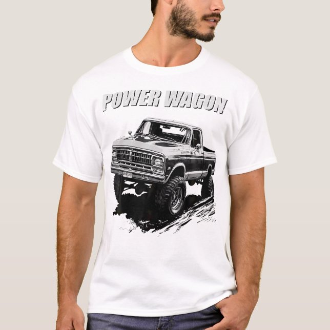 Power Wagon Pickup Truck Graphic T-Shirt (Front)