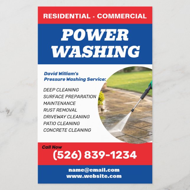 Power Washer | Pressure Washing Services Flyer (Front)