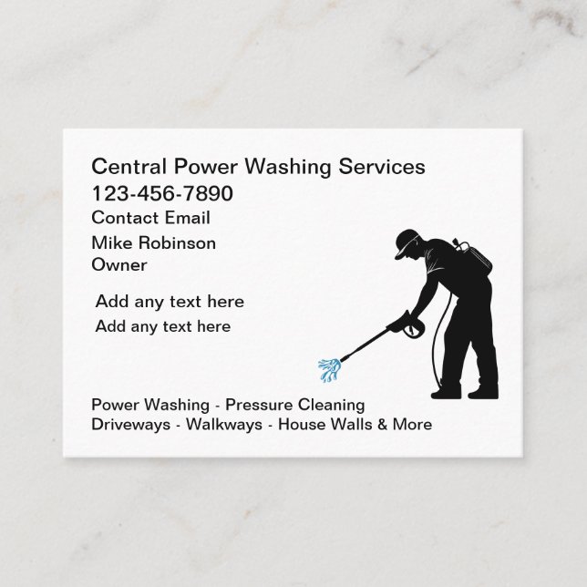 Power Washing And Pressure Cleaning Business Cards (Front)