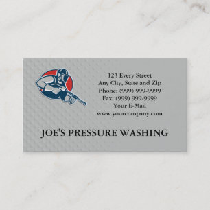 Power Washing Pressure Water Blaster Worker Business Card