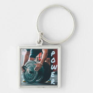 Power Weight Lifting Gym Health Keychain