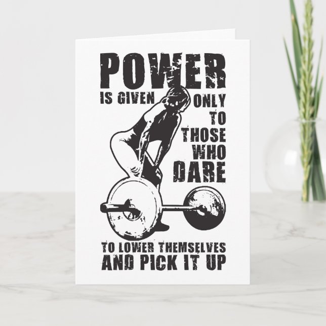 POWER. Women's Weightlifting Workout Motivational Card (Front)