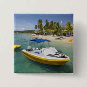 Powerboat and banana boat 2 inch square button