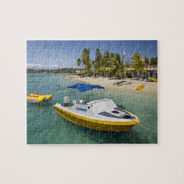 Powerboat and banana boat jigsaw puzzle (Horizontal)