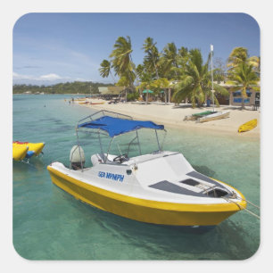 Powerboat and banana boat square sticker