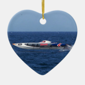 Powerboat Ceramic Ornament