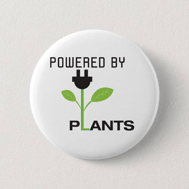 POWERD BY PLANTS 2 INCH ROUND BUTTON (Front)