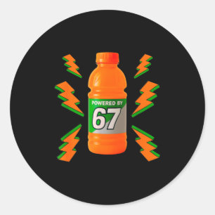 Powered By 67 Aura Energy Funny 6 7 Meme Six Seven Classic Round Sticker