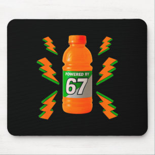 Powered By 67 Aura Energy Funny 6 7 Meme Six Seven Mouse Pad