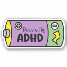 Powered by ADHD | Purple & Green Battery