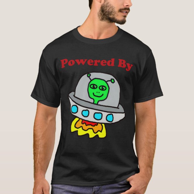 Powered By Aliens girl T-Shirt (Front)
