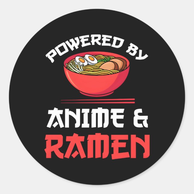 Powered By Anime Ra Merchandise Classic Round Sticker (Front)