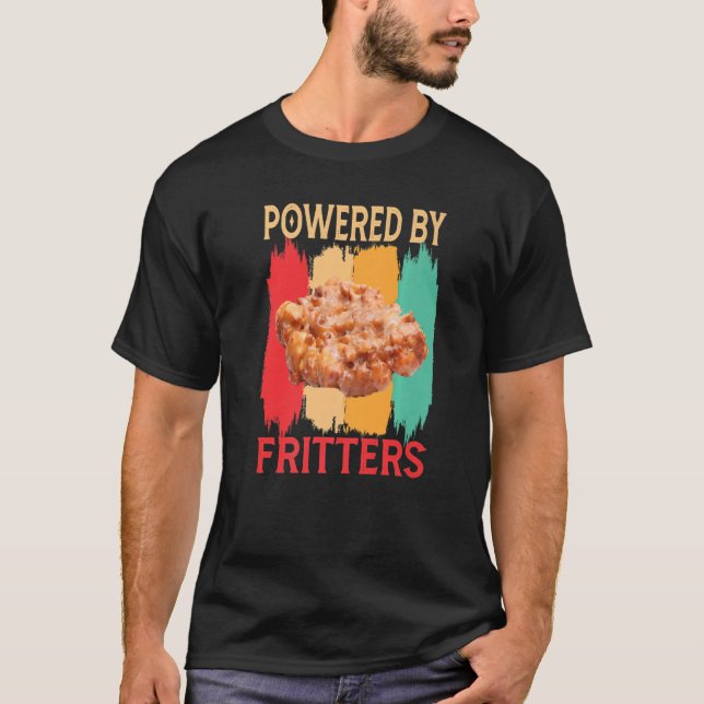 Powered By Apple Fritters  Retro Apple Fritter T-Shirt (Front)