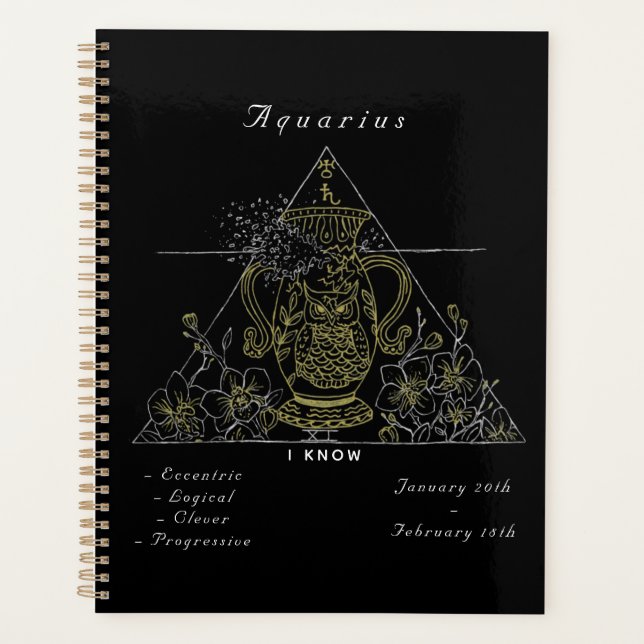 'Powered by Aquarius'  Planner (Front)