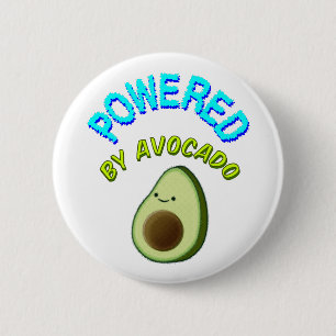 Powered By Avocado 2 Inch Round Button