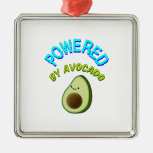 Powered By Avocado Metal Ornament