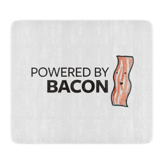 Powered by Bacon Cutting Board (Front)