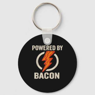 Powered By Bacon Funny Meat Lover Bbq Grill Carniv Keychain